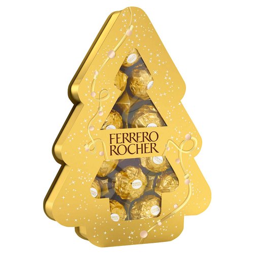 Конфеты шоколадные Ferrero Rocher Италия золотая елочка 150г 1шт