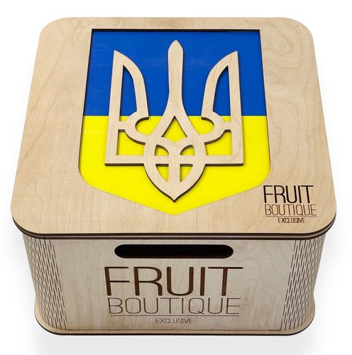Патриотическая коробка с фруктами "Україна" (с Гербом) 1шт