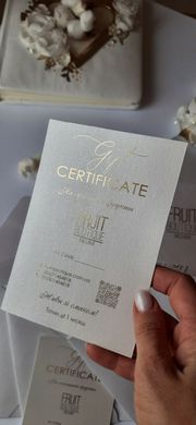 Подарунковий сертифікат FB номінал 1500грн білий конверт 1шт