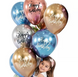 Асоті з 6-ти повітряних кульок із написом Happy Birthday Хром 1шт