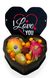 Коробка з екзотичними фруктами у формі серця I love You (чорна з пітахаєю) 1шт