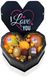 Коробка с экзотическими фруктами в форме сердца I love You (черная с манго) 1шт