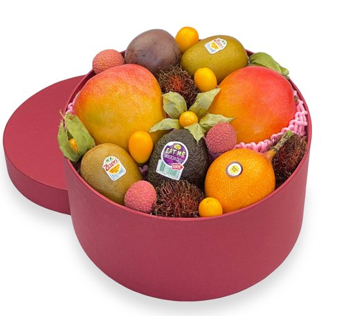 Коробка с фруктами PREMIUM №5 бордовая