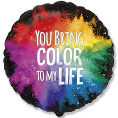 Гелиевый шарик "You bring color to my life" 1шт